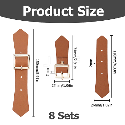 8 Sets PU Leather Sew on Toggle Buckles AJEW-HS0001-54D-1