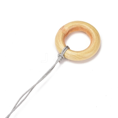 Wood & Natural Dye Agate Wind Chime Pendants HJEW-H054-05-1