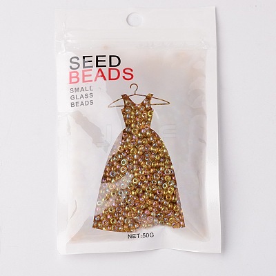 Round Transparent Colors Rainbow Glass Seed Beads X-SEED-A007-3mm-162-1