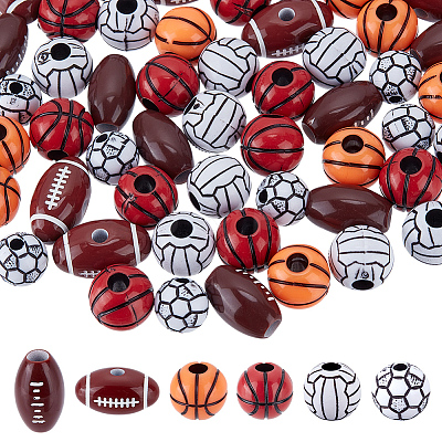 360Pcs 6 Styles Craft Style Acrylic Beads MACR-ME0001-01-1