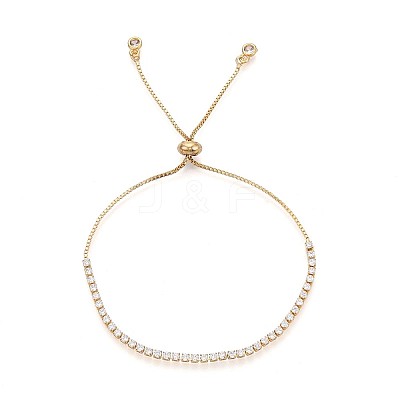 Cubic Zirconia Tennis Bracelet BJEW-T020-03B-02G-1