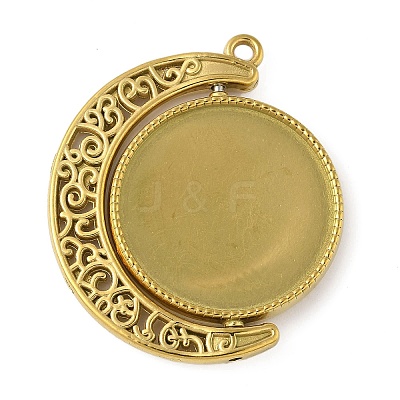 Rotatable 304 Stainless Steel Pendant Cabochon Settings STAS-P408-22G-1