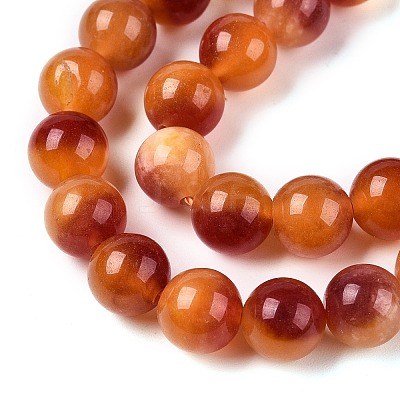 Dyed Natural White Jade Beads Strands G-T138-8mm-210-30-1