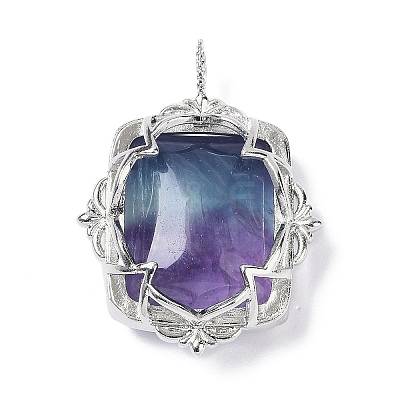 Natural Colorful Fluorite Pendants G-I381-01P-02-1