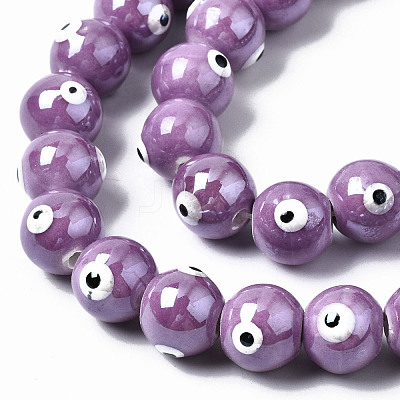 Handmade Porcelain Ceramic Beads Strands PORC-T006-02F-1