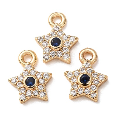 Brass Micro Pave Cubic Zirconia Charms CU-K002-01A-02-1