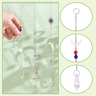 AHADEMAKER 6Pcs 6 Style Hanging Suncatcher HJEW-GA0001-30-1