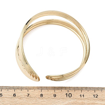 304 Stainless Steel Cuff Bangles for Women LS-BJEW-B150-02G-1