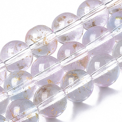 Transparent Spray Painted Glass Bead Strands GLAA-N035-03D-B07-1