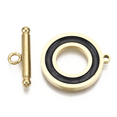 201 Stainless Steel Toggle Clasps STAS-R115-14B-G-1