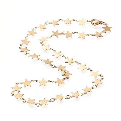 PVD Vacuum Plating 304 Stainless Steel Link Chain Necklaces LS-STAS-I156-26G-1
