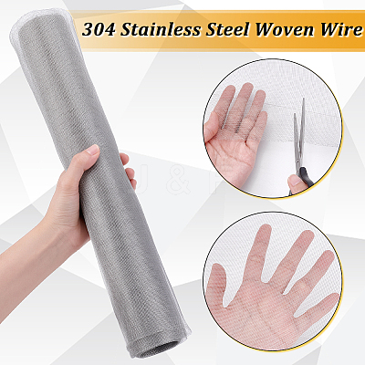 1 Roll 304 Stainless Steel Woven Wire Mesh AJEW-PH0006-79-1
