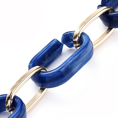 Handmade Acrylic & Aluminium Cable Chains AJEW-JB00560-01-1