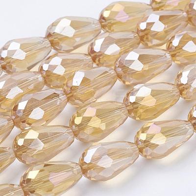 Electroplate Glass Beads Strands EGLA-D015-15x10mm-24-1