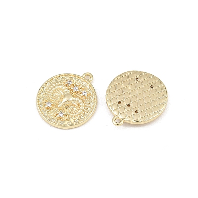 Brass Micro Pave Clear Cubic Zirconia Pendants CU-CBA764E-04-G-1