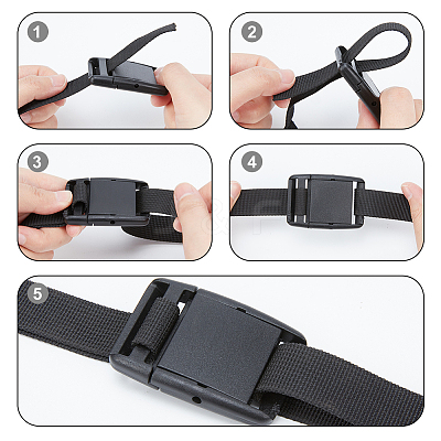 20Pcs Plastic Quick Contoured Side Release Buckle KY-NB0001-45-1