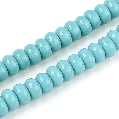 Opaque Spray Painted Glass Beads X-GLAA-ZX008-8mm-18R-1