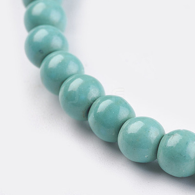 1 Strand Dyed Light Sea Green Round Synthetic Turquoise Beads Strands X-TURQ-G106-6mm-02D-1