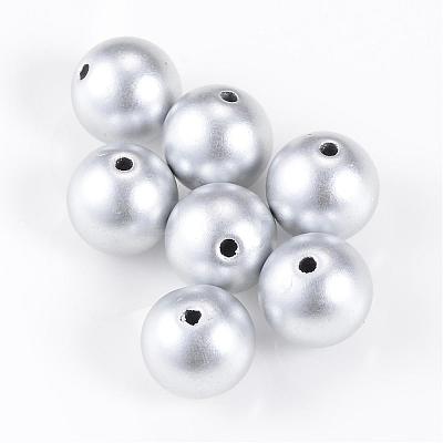 Matte Style Spray Painted Acrylic Beads ACRP-S669-6mm-01-1