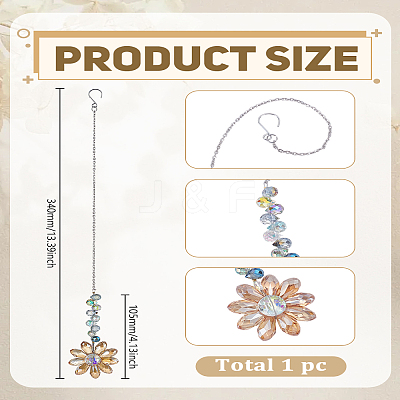 1Pc Glass Flower Hanging Ornaments HJEW-LP0002-65F-1