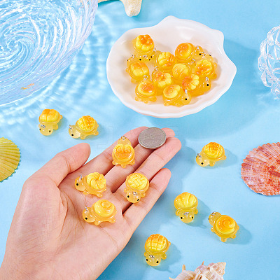 20Pcs 10 Styles Transparent Resin Bread-shaped Turtle Pendants RESI-TA0005-24-1