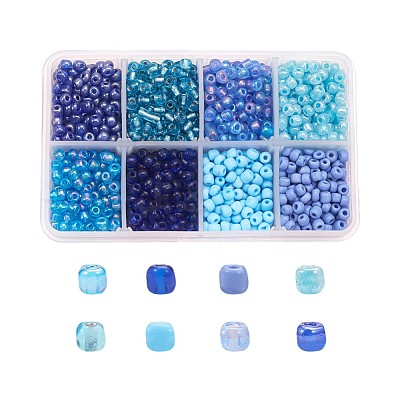 1 Box Mixed 6/0 Glass Seed Beads Round  Loose Spacer Beads SEED-X0050-4mm-04-1