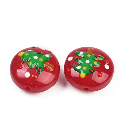 Christmas Handmade Lampwork Enamel Beads X1-LAMP-C020-03G-1