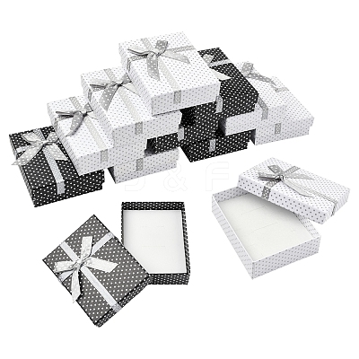 12Pcs 2 Colors Cardboard Paper Jewelry Set Boxes CBOX-FS0001-03-1