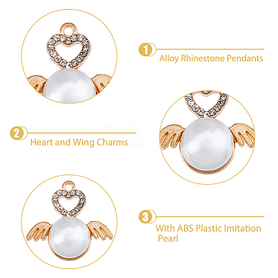 40Pcs Alloy Rhinestone Pendants FIND-DC0002-97-1