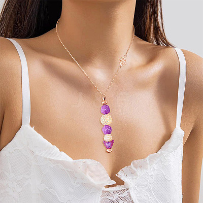 304 Stainless Steel Rose Flower Chain Necklaces NJEW-TAC0021-1