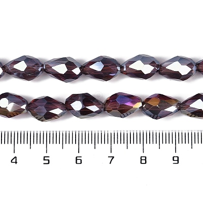 Transparent Electroplate Glass Beads Strands EGLA-N013-T10mm-B05-1