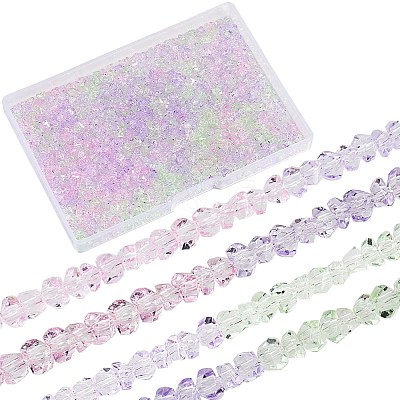 8 Strands Transparent Gradient Color Glass Bead Strands GLAA-SC0002-02A-1