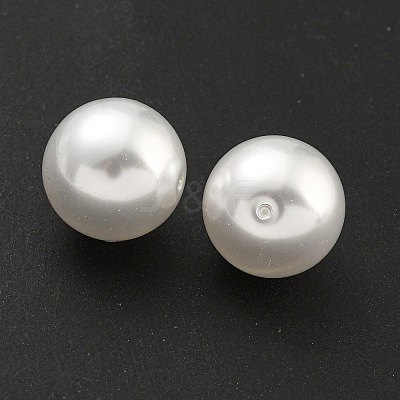 Baking Paint Pearlized Glass Pearl Round Beads HY-S004-01A-1