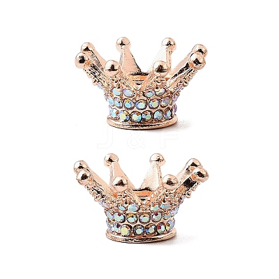 Alloy Rhinestone Crown Beads FIND-NH0001-19RG-1