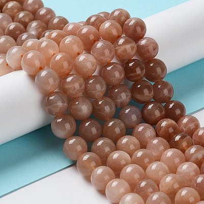 Round Natural Sunstone Beads Strands X-G-F222-33-8mm-1-1