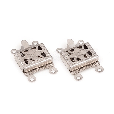 Tarnish Resistant 304 Stainless Steel Box Clasps STAS-G229-02P-1