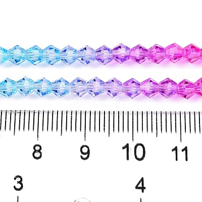 Gradient Color Baking Paint Glass Bead Strands DGLA-A039-T4mm-A08-1