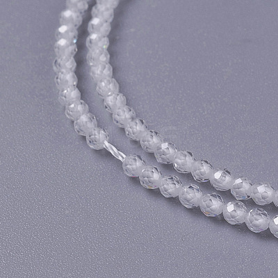 Cubic Zirconia Beads Strands X-G-F596-48I-3mm-1