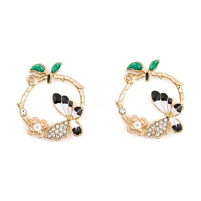 Rack Plating Alloy Enamel Pendants FIND-A040-04KCG-04-1