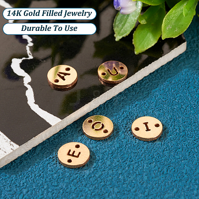 Real 14K Gold Plated Brass Connector Charms KK-TAC0017-04G-04-1
