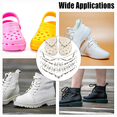 8Pcs 4 Styles Gothic Style Skull Wing Iron Twisted Boot Strap Chains for Halloween FIND-AB00066-1