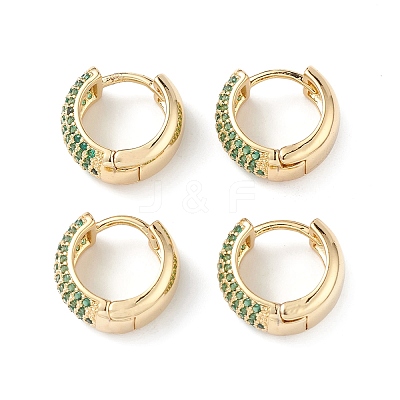 Cubic Zirconia Hoop Earrings EJEW-M216-01A-1