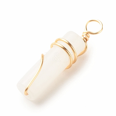 Natural White Jade Pendants X-PALLOY-JF01453-07-1
