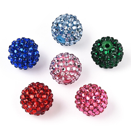 Transparent Resin Rhinestone Graduated Beads RESI-S314-12x14-M-1