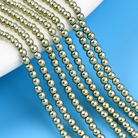 Baking Painted Pearlized Glass Pearl Bead Strands HY-N002-2mm-A07-1