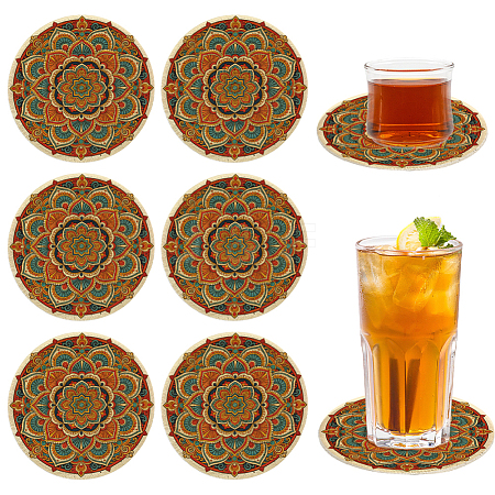 6Pcs Cotton Woven Coasters AJEW-WH20226-003-1