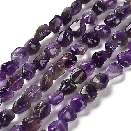 Natural Amethyst Beads Strands G-P497-01E-45-1