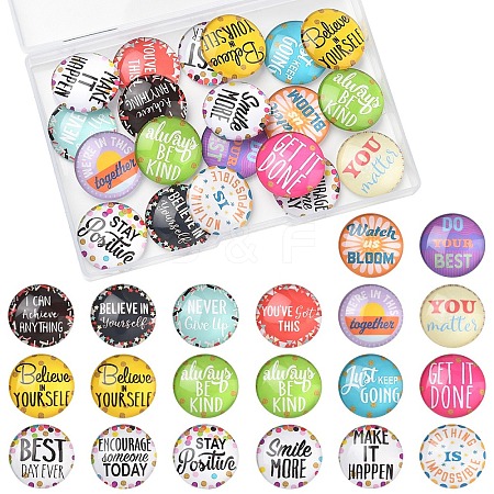 20Pcs Glass Cabochons GGLA-YW0001-28-1