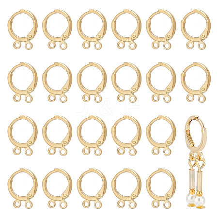 BENECREAT 12pairs Brass Leverback Earring Findings KK-BC0013-28A-1