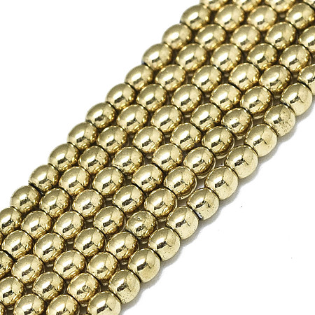 Electroplate Non-magnetic Synthetic Hematite Beads Strands G-S352-52A-01-1